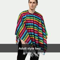 Mexican Costume Cloak For Adults Handmade Festival Stage Wear Black blue