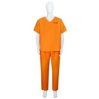 Criminal Prisoner Cosplay Costume Adult Orange Prinson Uniform Halloween Carnival Cosplay Prisoner COS Costume with Handcuffed XL orange