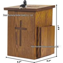 Wooden Wall-Mounted Letter & Donation Box with Lock 16x16x25 cm ruda