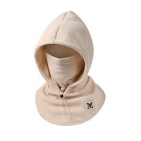 Thickened Winter Balaclava Hat Windproof Integrated Hat Scarf Hooded Face Mask  Outdoor Cycling Beige/Type A brown