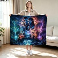 AVATAR Print Flannel Blanket High Quality Warm Comfortable Cover for All Seasons Perfect for Gifts Home Decor 80cm x 120cm gray
