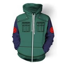 Kakashi Naruto Anime 3D Print Zip Up Hoodie Young Men Loose Fit All M black