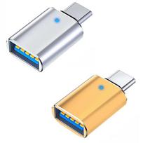 1-3Pcs USB 3.0 To Type C Adapter LED OTG To USB C USB-A To Micro USB Type-C Female Connector For HUAWEI Xiaomi POCO Adapters 3 mix-2pcs3