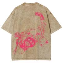 Kira Yoshikage Killer Queen Grafinis T-shirt Anime JoJo Keisti Nuotykiai Medvilninis T-shirt Vyrams Retro Skalbti T-shirtai Harajuku Viršūnės S ruda
