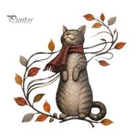 Indoor Outdoor Wall Art Autumn Cat Metal Decor, Fall Tin Sign Plaque, Swing Home Decorations Decoration for Thanksgiving Harvest Festival, Farmhouse 30cm B