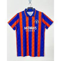 Rangers 1993-94 Away Retro Football Jersey Short Sleeve Soccer Shirt Men Women Sportswear XXL