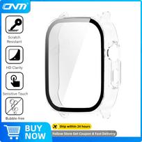 Glass+Case for Realme Watch 5 Tempered Glass Anti-scratch Screen Protector & Hard PC Protective Bumper Covor Accessories for Realme Watch 5 white