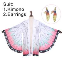 Japonų Anime Kochou Shinobu Cosplay Kostiumas Vasarinis Moteriškas Kimono Kardiganas Apsiaustas Paplūdimio Atostogų Bikini Drugelio Chalatas Viršutiniai Drabužiai One Size white