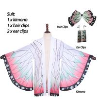 Japonų Anime Kochou Shinobu Cosplay Kostiumas Vasarinis Moteriškas Kimono Kardiganas Apsiaustas Paplūdimio Atostogų Bikini Drugelio Chalatas Viršutiniai Drabužiai One Size gray