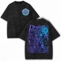 Washed Tee Anime Yu-Gi-Oh Red-Eyes Black Dragon T-shirt Gothic Y2k Washed Oversized T Shirt For Men's Clothing Summer Cotton Tees Tops oversize2 2XL blue