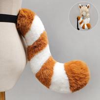 Game Anime Red Panda Cosplay Adult Ears Headband Furry Headdress Plush Tail Headwear Halloween Xmas Cute Lolita Play Role Props white