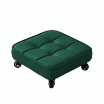 Upholstered Rolling Stool Rounded Edges Wheeled Short Bench Low-Height Foot Stool  Tile Grouting žalia