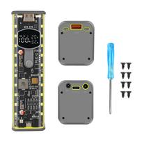 PD 65W/45W/20W Super Fast Charging Power Bank DIY Module Shell With Built-in Charging Cable DIY Battery Box Place8-Cell Pack