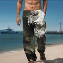 Men's 3D Beachwear Printed Baggy Casual Trousers,  Elastic Drawstring Waist with Pockets, for Spring Summer Home Outdoor Vacation 7XL