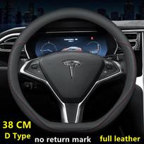 Vairo dangtelis Tesla Model 3 Y S X Nappa odos 4 sezonams 36-39 cm skersmens Juodas Automobilio interjero aksesuaras 2017-2024