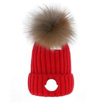 Hot-selling real raccoon fur ball wool hat winter thickened outdoor fashion casual warm knitted hat raudona