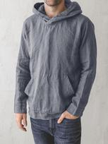Men's Textured Cotton Hooded Pullover with Kangaroo Pocket and Long Sleeves - Lightweight Casual Top for Everyday Wear and Outdoor Activities XL