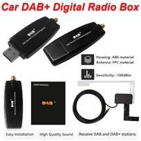 DAB+ Receiver Antenna Amplifier USB Adapter Android Car Radio Signal Booster Dongle Module for Android 5.1 and Above Car Radio black