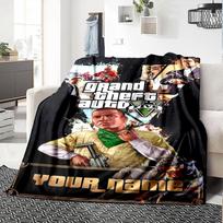 Gta Customize Your Name Blanket Cozy Customizable Blanket Comfortable Suitable for Chair Office Seaside Bed Ideal for All Seasons 150cmx180cm