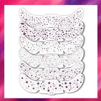 6pcs Waterproof Fake Freckles Tattoo Stickers Glitter Makeup Patches Face Stickers  Party Decoration style6-Rose red gray