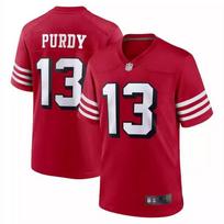 San Francisco 49ers 13 Purdy Football Jersey Men Breathable Sports Tee L brown