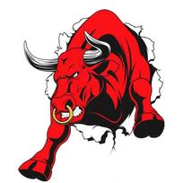 15-centimeter Red Bull sticker, suitable for car stickers and fashionable decorative accessories 25cm red