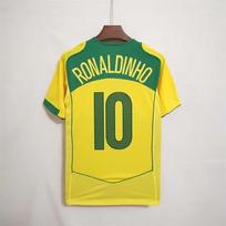 Brazil Retro Football Jersey Home Ronaldo 9 10 Commemorative Short Sleeve Soccer Shirt Men S