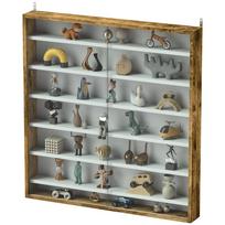 Six Shelf Display Cabinet With Glass Doors Brown