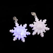 Elektrinės Kalėdinės kabinamos ausų klipsai Cukrinės lazdelės Šviečiantis Kalėdinis pakabukas LED lašiniai auskarai Unisex Ear Clips-E white