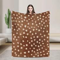 Brown Base Light Antelope Spot Blankets Super Soft Velvet Comfortable Present  Throw Blankets Quilt 75X95CM brown