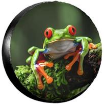 Red Eyed Tree Frog Tire Cover Waterproof Sun Protection Spare Wheel Protector for SUV Truck Trailer RV 14inch gray