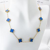 13mm Four-Leaf Clover Ten-Flower Necklace Double-Sided 18K Colorfast Women's Necklace white