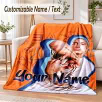 Eminem Custom Name Flannel Throw Blanket Soft Warm for Sofa Bed Indoor Home Use 80cmx120cm