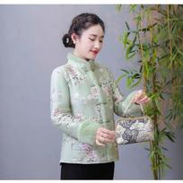 2025 Winter Velvet Frog Button Jacquard Chinese Retro Cotton Jacket 6XL 75-82 kg