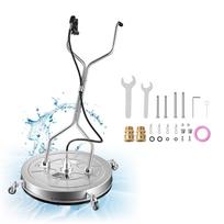 VEVOR 76.2 cm Pressure Washer Surface Cleaner with Wheels, Stainless Steel, Power Washer Attachment with Raised Handle for Concrete, Patio, Sidewalk 76.5 x 76.5 x 157 cm