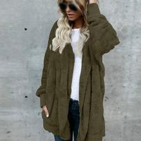 Cozy And Chic Women Teddy Bear Coat Jacket Perfect For Winter Fashion Lovers Army Green,S