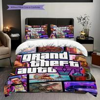 Grand Theft Auto Vi Urban Chaos Threepiece Set 1 Duvet Cover 2 Pillowcase Without Core Christmas Birthday Gift Soft And Comfortable 135x200cm white
