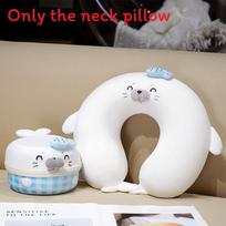 Cuter Seal U Shaped Neck Pillow With Memory Foam Filling For Travel And Relaxation Smiling