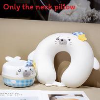 Cuter Seal U Shaped Neck Pillow With Memory Foam Filling For Travel And Relaxation Winking