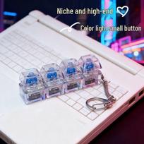 In Stock: Luminous Cat Paw Keychain Keycap - Decompression Button Toy gray