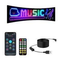 Programmable Bluetooth Control Car Ambient Light Car Scrolling Sign  Advertising 16x64 Pixels blue