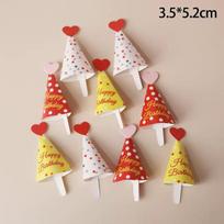 3pcs/set Smile EVA Birthday Cake Baby Shower Wedding Party Cupcake Topper For Kids Boy Birthday Party Cake Decor Gifts red