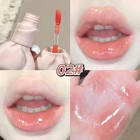 Bow Tube Watery Mirror Lip Tint Sweet Grey Pink Moisturizing Lip Gloss Glass Glossy Waterproof Lip Glaze Plump Lips Cosmetics white