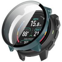 Tempered Glass Film Integrated PC Watch Protective Case For Suunto Nautic S, Lightweight Easy Install Anti-Scratch Watch Cover For Suunto Nautic S žalia