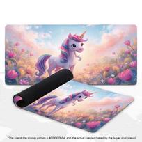 Cute Cartoon Unicorn Mouse Pad XXL Colorful Flower Garden Non‑Slip Rubber Deskmat Pc Game Keyboard Mats Large Computer Mouse Mat 600x300x2mm gray