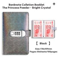 PU Leather 100 Envelope Challenge Binder With Password Lock Reusable Saving Money Notebook Laser Cover Waterproof juoda
