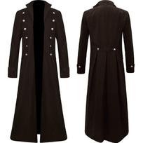 Vyriškas Steampunk Retro Švarkas Gotikinis Viktorietiškas Varlės Paltas Helovino Kostiumas Manyi Mada 5XL black