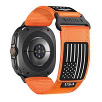 Strap For Samsung Galaxy Watch 7 Ultra 47mm accessories Sport Fabric Rugged Nylon bracelet correa Galaxy watch Ultra band 47 mm Galaxy watch 7 Ultra&XL orange