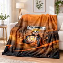 Naruto Flannel Throw Blanket Soft Warm Cozy For Sofa Bed Indoor Home Bedroom Use 80cmx120cm orange