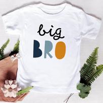 Big Bro Lil Sis Printed Round Neck Loose Summer One-Piece Parent-Child Clothing Romper 6-12 months white